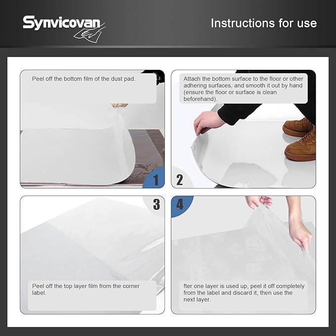 26" x 45" Transparent Sticky Mat Tacky Pads Adhesive Floor Mat (5 Packs,150 Sheets,30 Sheets/Pack for Cleanroom Laboratory Hospital Construction Pets Home Indoor Gymnasium and Workshop