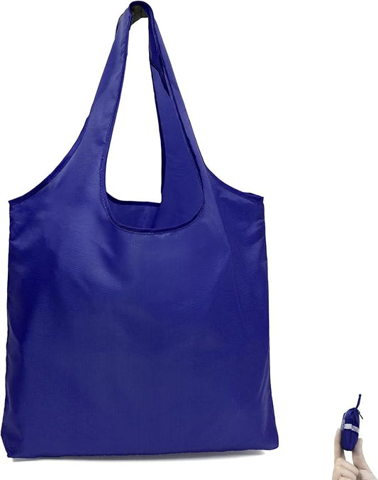 BeeGreen Navy Blue Reusable-Grocery-Bags-Foldable-Machine-Washable Reusable-Shopping-Bags Extra Large Reusable Bags Totes 66 Lbs Ultra-Lightweight Polyester Fabric