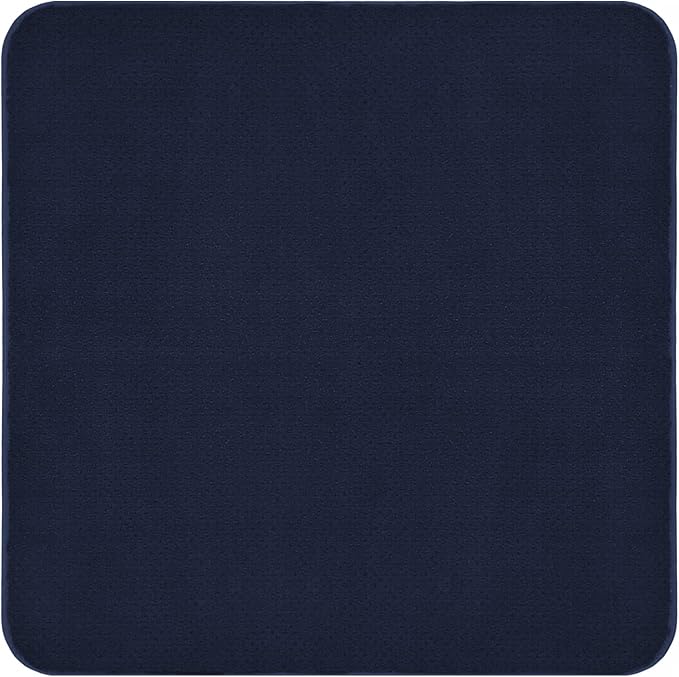 House, Home and More Skid-Resistant Carpet Indoor Area Rug Floor Mat - Navy Blue - 3 Ft X 3 Ft - Non Slip Rubber Backing, Stain Resistant, Dog Friendly, Living Room Bedroom Kitchen Entryway