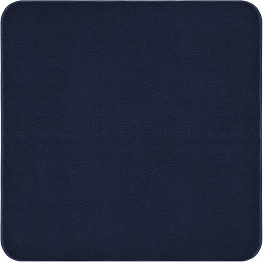 House, Home and More Skid-Resistant Carpet Indoor Area Rug Floor Mat - Navy Blue - 3 Ft X 3 Ft - Non Slip Rubber Backing, Stain Resistant, Dog Friendly, Living Room Bedroom Kitchen Entryway