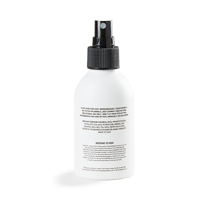 DOG by Dr Lisa - Spring Cologne - With Rose Geranium and Orange - Natural Dog Perfume - Pet Deodorant Spray - Plant-Based Essential Oils - Vegan - 4.2oz