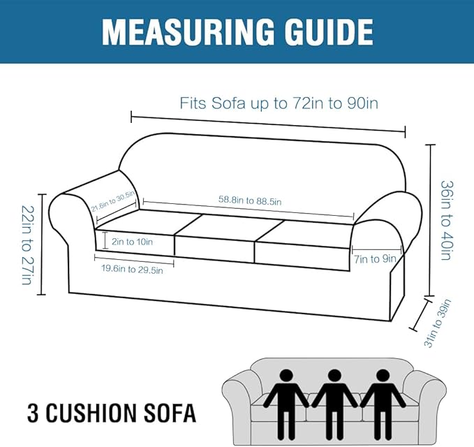 H.VERSAILTEX Modern Velvet Plush 4 Piece High Stretch Sofa Slipcover Sofa Cover Furniture Protector Form Fit Luxury Thick Velvet Sofa Cover for 3 Cushion Couch Width Up to 90 Inch (Sofa, Caramel)