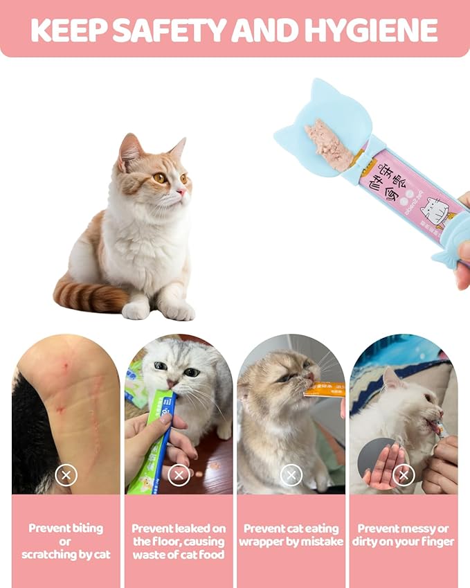 Aecsze 5 PCS Cat Food Can Covers Lids Set, Silicone Pet Food Can Lids with Multi-Function Cat Food Spoon and Opener, Cat Bar Squeezer, Stainless Steel Wet Food Spoon for Cats and Dogs (Grey)