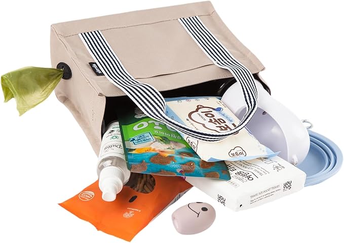 Torytos Dog Walking Bag Crossbody Tote and Dog Treat Pouch with Built-in Poop Bag Dispenser (Navy)