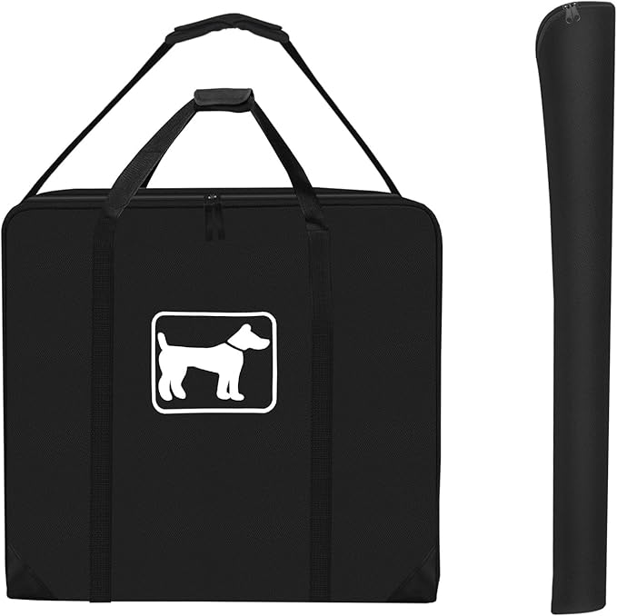 SIRUITON Dog Playpen Storage Bag Fits 24" H 8 Panels and 9 Stakes Suitable for Foldable Exercise Pet Playpen, RV Dog Fence Travel Bag,with Reinforcing Plate & Shoulder