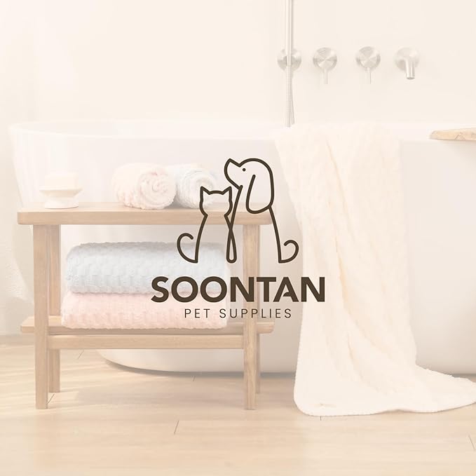 SOONTAN Cloud Pet Towels – Absorbent, Soft Microfiber Towels for Drying Dogs and Cats, Quick-Dry, Includes 2 Sizes