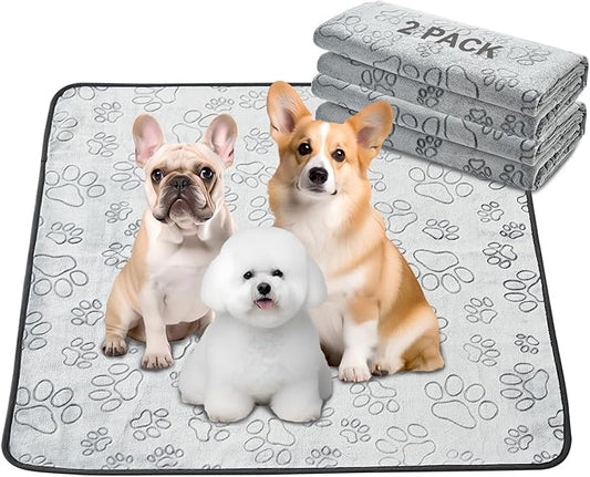 Qeils Reusable Puppy Pads, 2 Pack Washable Pee Pads for Dogs, Waterproof Non Slip Wee Wee pad, Absorbent and Leakproof Training Mats for Potty, Crate, Playpen, Bed, Sofa, 36"x 41"