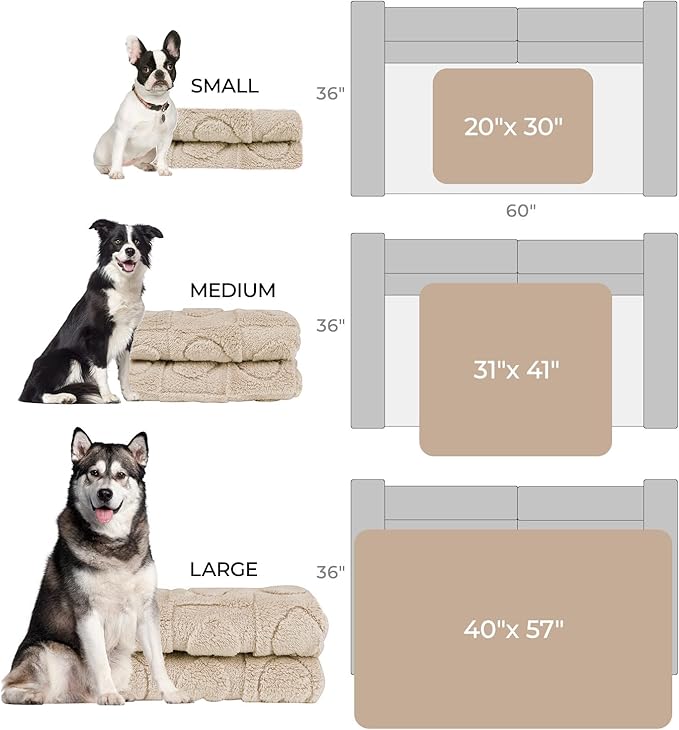 Luciphia Small Dog Blanket Washable Pet Bed Cover Soft Fluffy Puppy Blanket with Premium Fleece 300GSM Cozy Calming Cat Blankets for Indoor Cats Beige 41x31 inch