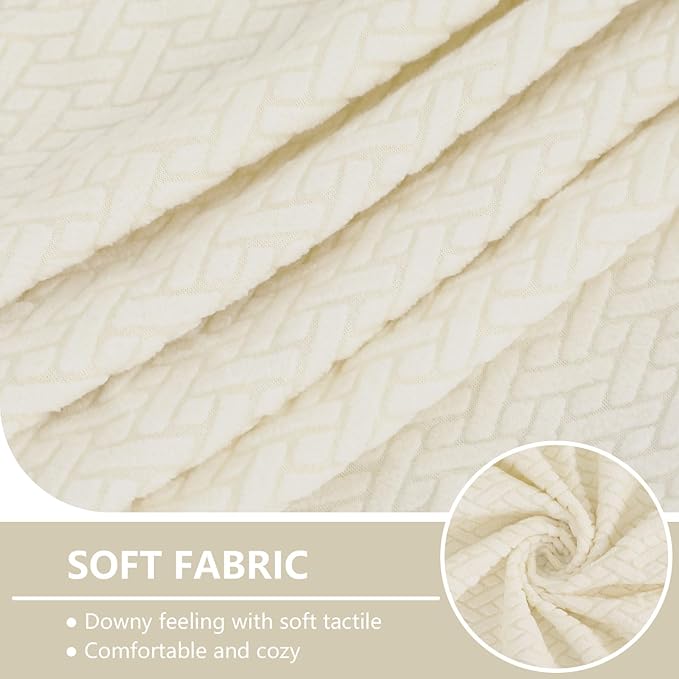 hyha Waterproof Couch Cushion Covers, Wear Resistant Couch Cover, Anti Slip Sofa Slipcovers Washable, Soft Thick Jacquard Furniture Protector for Pets Dog (1 Piece for Large, Beige)