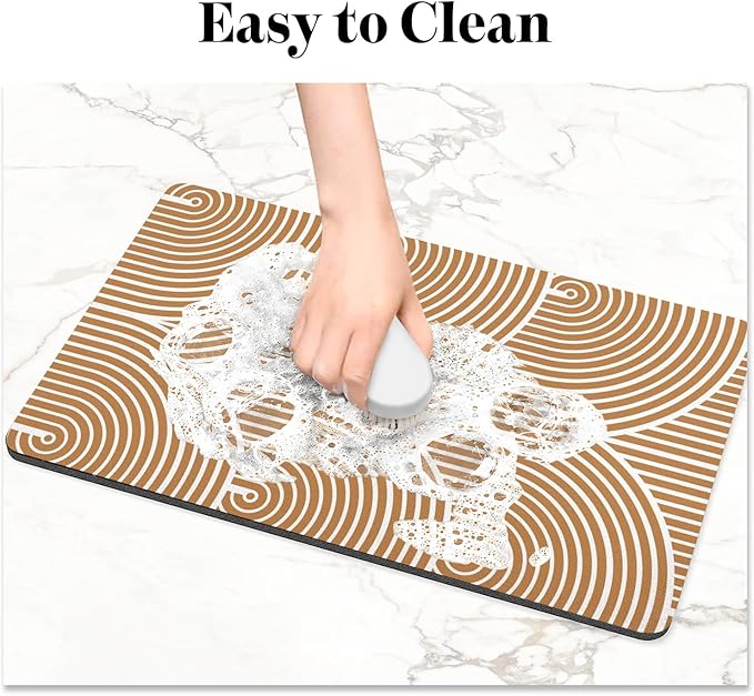 Eco-Friendly Pet Supplies: Absorbent Quick Dry Cat & Dog Food Mat, 16"x24"