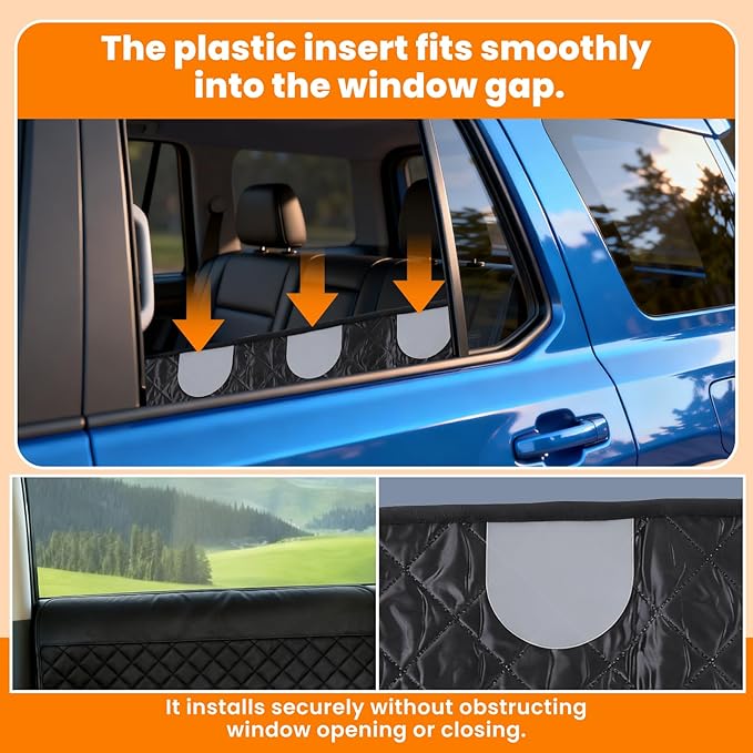 WODHMIEY Dog Car Door Protector, 20% Larger Coverage Vehicle Door Cover,Car Door Guard Mat, Pet Door Panel Protector for SUVs Pickup Trucks, Protects Doors from Dog Scratching (Black)