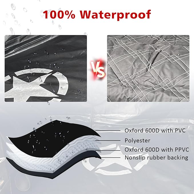 SUNPIE Trunk Cargo Mat Liner for Dog Compatible with Jeep Wrangler JK/JL Unlimited 4 Doors 2007-2026, Waterproof and Nonslip Pet Bed Liner Protector Washable Dog Seat Cover, Heavy Duty Oxford