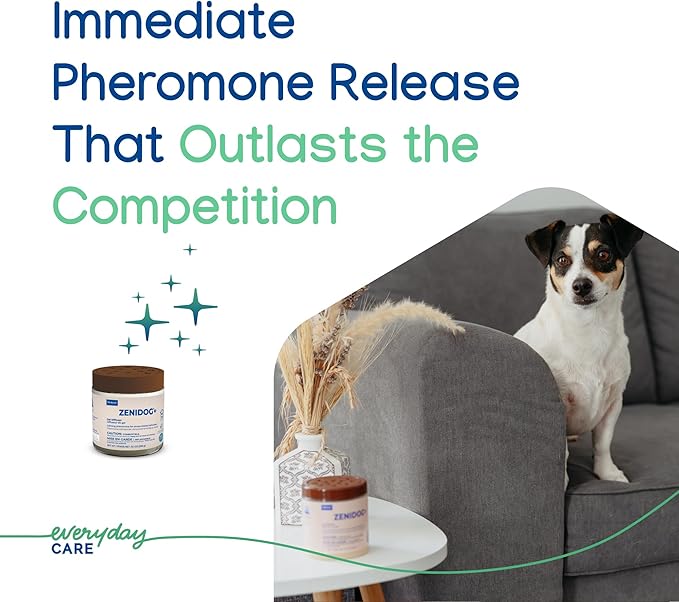 ZENIDOG Gel Diffuser - Dog Calming Pheromone Diffuser for Stress Relief No Electricity Required and Lasts up to 2 Months by Virbac