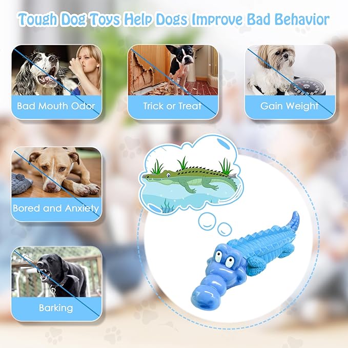 Jeefome Tough Dog Chew Toys for Aggressive Chewers, Indestructible Dog Toy to Keep Them Busy & Reduce Boredom for Medium, Large Dogs, Milk Flavor