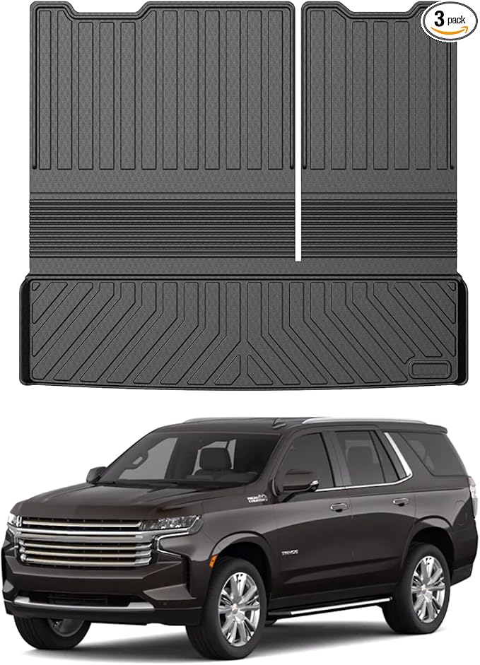 Mixsuper Cargo Liner for Tahoe/GMC Yukon 2015-2020 (Non XL), Trunk Mat for Tahoe Accessories All Weather Cargo Mat Rear Trunk Liner Black 3PCS