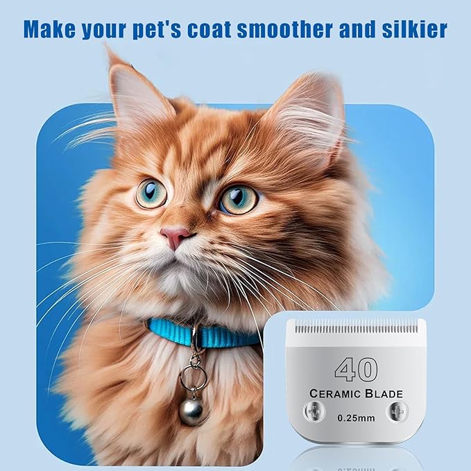 colorski 40# Detachable Pet Dog Grooming Clipper Ceramic Blade,Compatible with Andis Size 40 Cut Length 1/100"(0.25mm),Compatible with andis/wahl/Oster Dog Clippers 1PCS