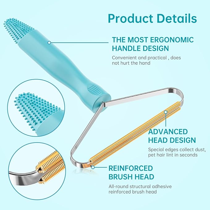 Pet Hair Remover,Deep Cleaning Dog Cat Hair Remover,Pet Hair Removal Tool,Fur Removal Tool,Portable Carpet Scraper Rake,Carpet Rake for Carpet,Car Mat,Couch,Pet Bed,Furniture,Rug(2Pcs)