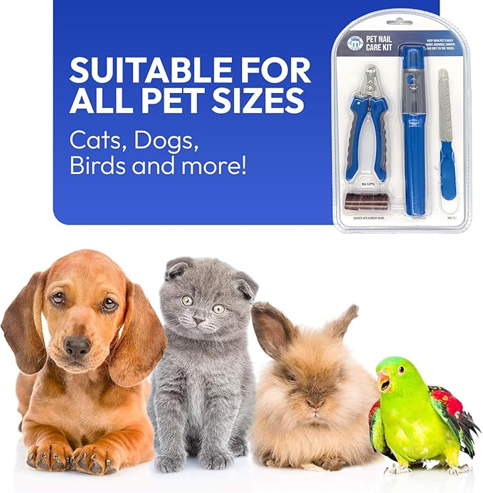 Brooklyn Pet Gear BPG Pet Grooming Tools for Dogs & Cats- 3 Piece Dog Grooming Kit, Pet Nail Care Kit, Nail Grinder, Clippers and File- Precision Trimming Perfect at Home Grooming Set