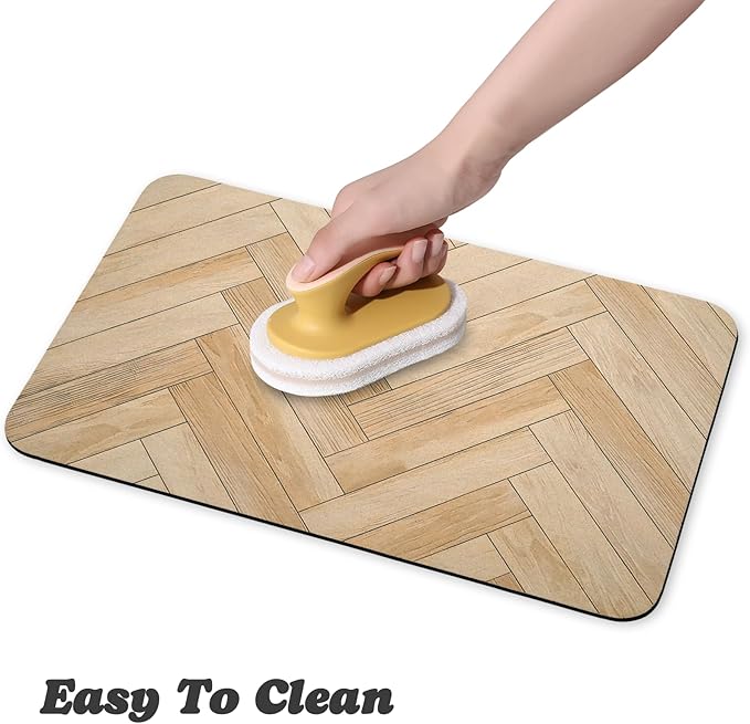 Dog Food Mats for Floors Waterproof, Dog Cat Water Bowl Mats Pet Feeding Absorbent Mat Dog Cat Pet Placemats for Food and Water Wood 24 * 32 inch
