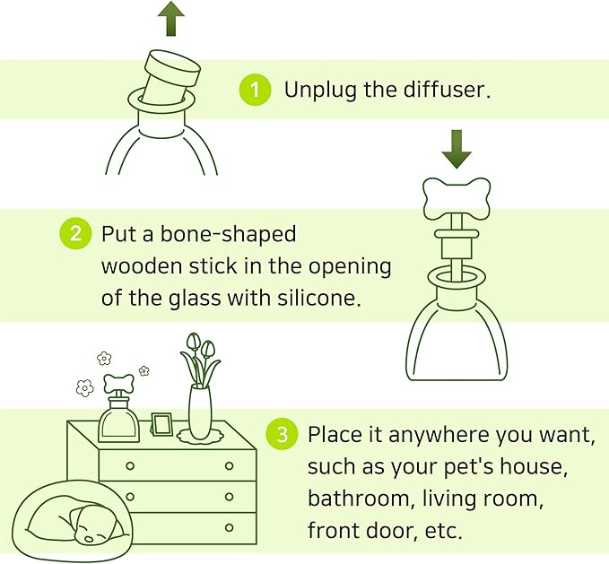 EVENDAY Oh My Silly Pet Diffuser – Compact but Powerful | Long-Lasting 60-Day Odor Removal for Dogs & Cats | Safe, Non-Toxic Aroma (Shea Butter)