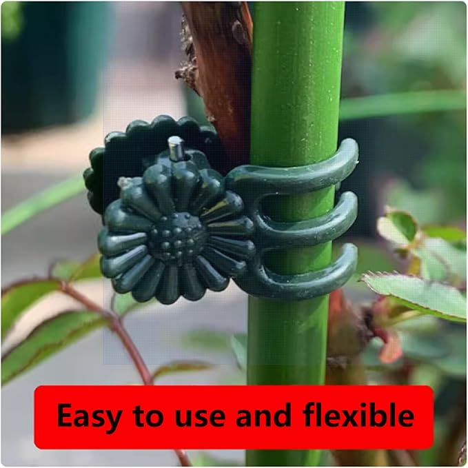 100Pcs Small - Middle Plant Clip,Daisy Garden Flower Plant Clip,for Orchids Vine Clip Support Stem Vine Upright Growth (Green)