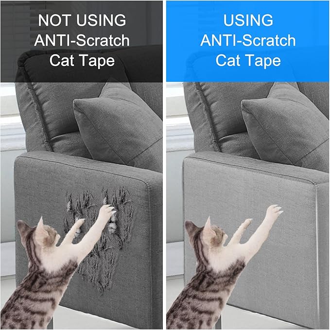 Anti-Cat Scratch Furniture Protector from Cats scratching-16-Pack Clear Sofa Guard Tape for Couches, Deterrent Pet Protection Film to Stop Cats Clawing Corners & Edges