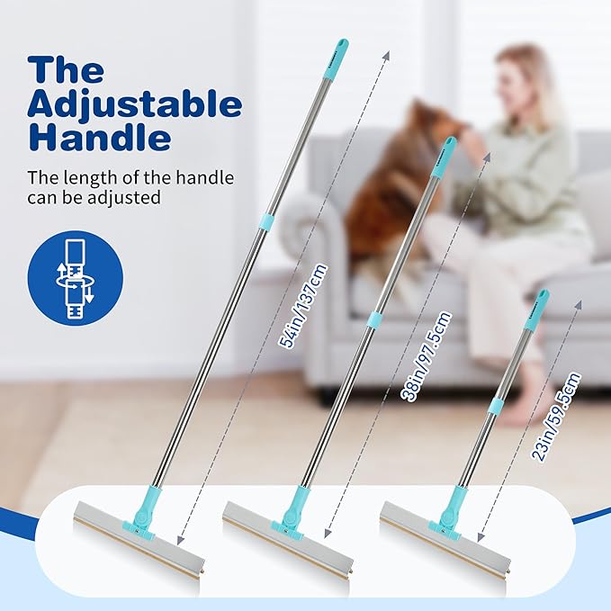 Cornnpet Carpet Rake for Pet Hair Removal - Reusable Pet Hair Remover, 54” Adjustable Long Handle Cat Dog Carpet Rake,Advanced Lint Remover Scraper for Carpets, Rugs, Mats, Couch