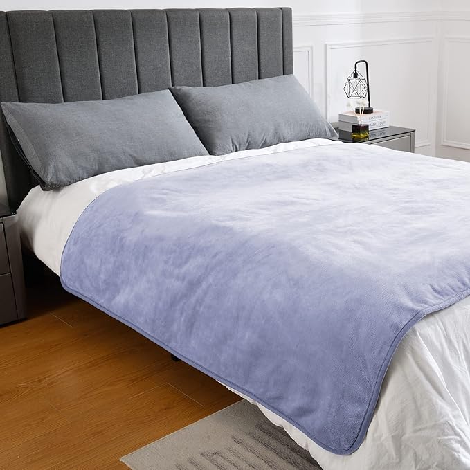 Waterproof Blanket for Bed Couch Sofa, Soft Liquid Pee Proof Pet Blanket for Dog Puppy Cat, Reversible Sherpa Fleece Furniture Protector (Lilac, 60x80 inches)