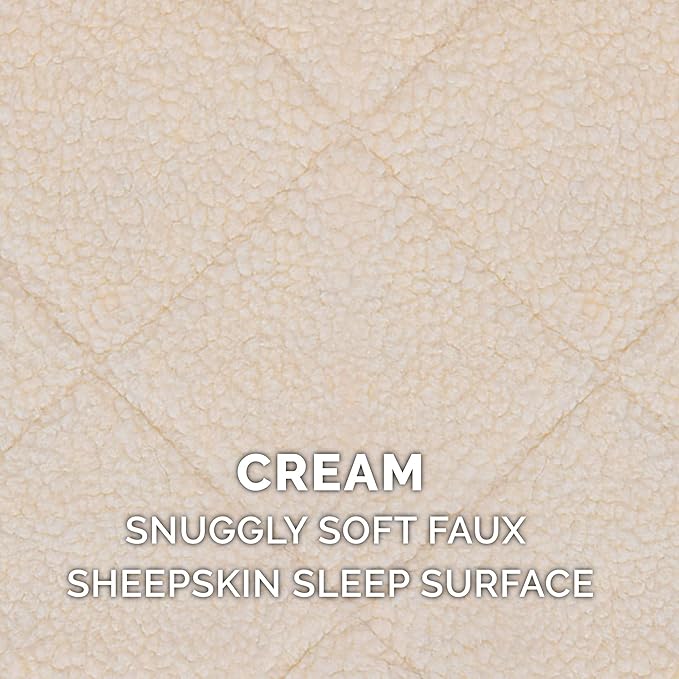 Furhaven Dog Bed for Large Dogs, 100% Washable, Sized to Fit Crates - Sherpa Fleece Bolster Crate Pad - Cream, Jumbo/XXL
