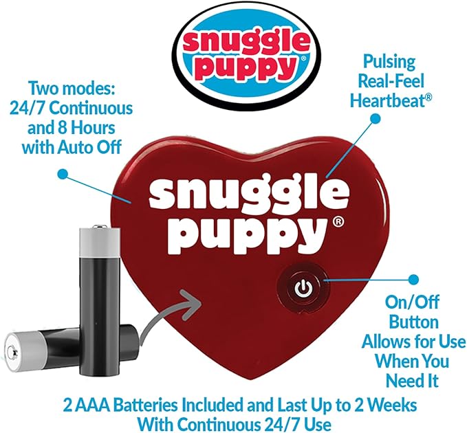 Original Snuggle Puppy Toys for Small Breeds - Heartbeat Puppy for Dogs - Pet Anxiety Relief and Calming Aid - Comfort Dog Toys for Behavioral Training. Heat Pack not Included