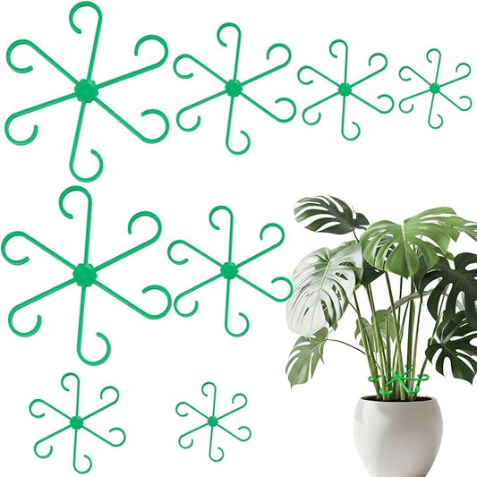 16 PCS Plant Stem Support – Reusable Plastic Plant Stem Holder for Monstera, Indoor Plant Support Clips, Gardening Accessories (Green)