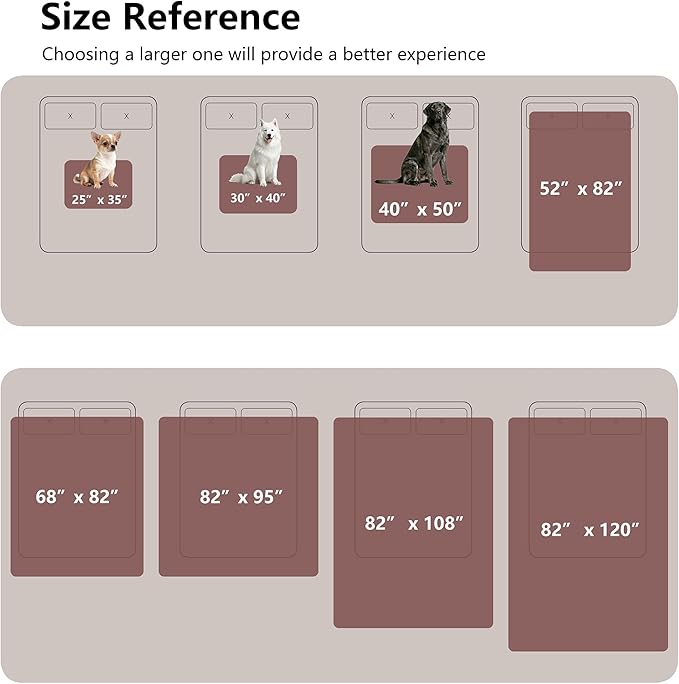 Tuffeel Waterproof Blanket for Bed King Size, Leak Proof Dog Couch Blankets Reversible, Pet Throw Sofa Furniture Protector Machine Washable-82 x108,Burgundy Red+Cream