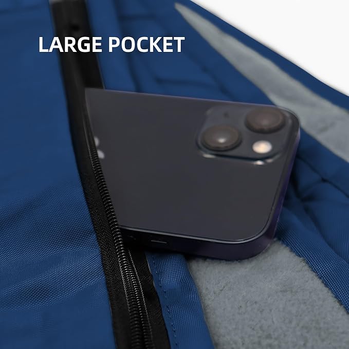 KawaGebo Kamp Outdoor Waterproof Blanket, Foldable Fleece Stadium Blanket for Outdoor Sports Event, Camping, Car, Pet, Picnics - Windproof, Wearable, Machine Washable 80" x 58" (Dark Blue)