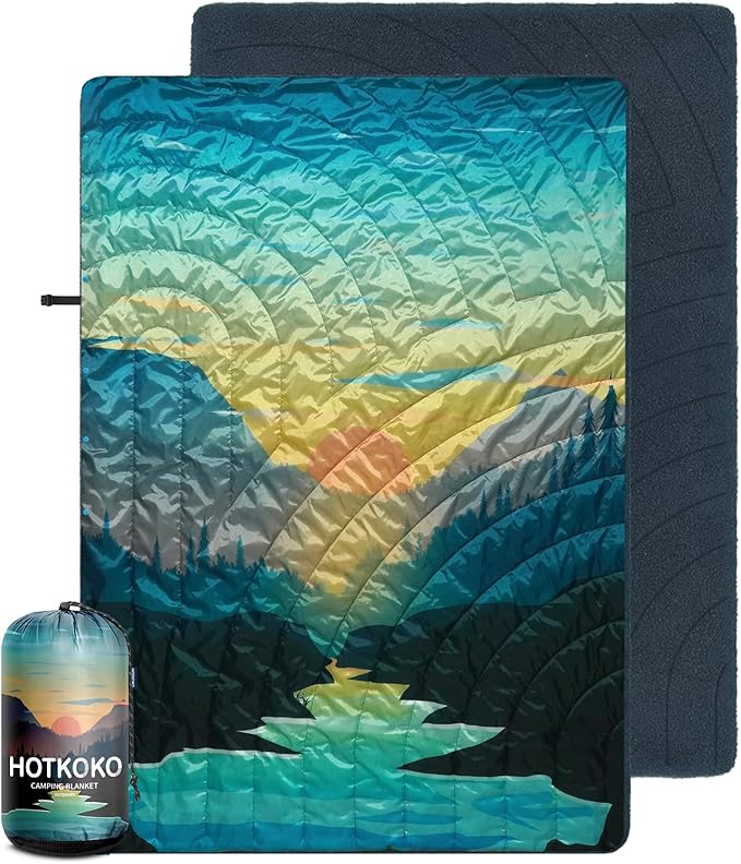 Hooded Stadium Blanket, Waterproof Fleece Wearable Camping Blanket