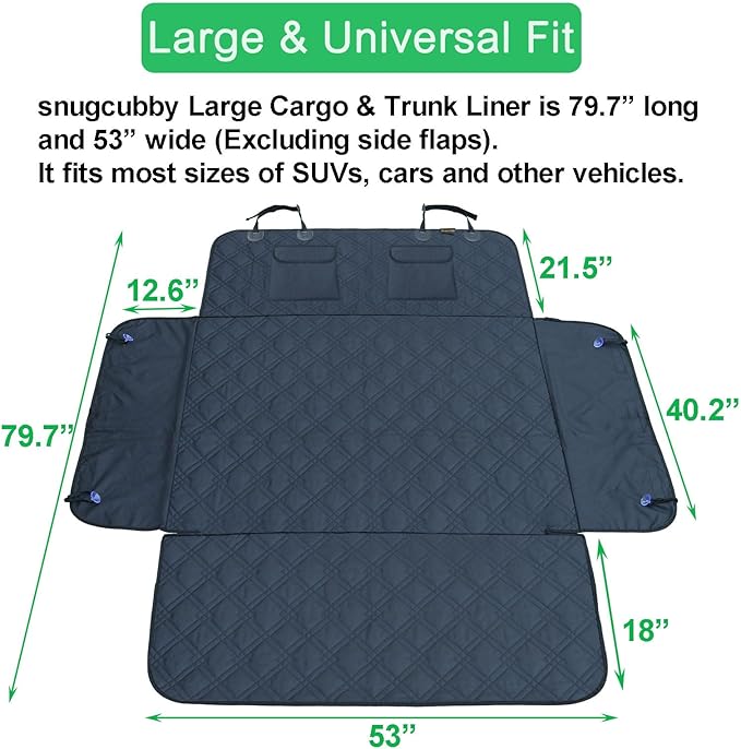SUV Cargo Liner for Dogs 53x80 Pet Dog Cargo Liner Dog Car Seat Cover for Back of SUV Trunk Cover for Dogs with Side Walls