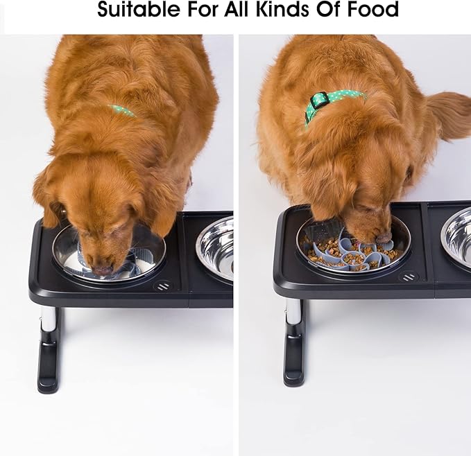 Keegud Slow Feeder Dog Bowls Insert [Octopus Suction Cups] Super Firm Slow Eating Dog Bowl [Cuttable] for Large Breed and Medium Size Dog Compatible with Regular and Elevated Dog Bowls (Turbine)