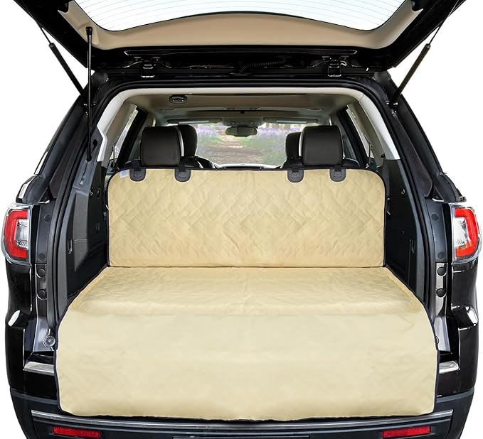 Arf Pets SUV Dog Cargo Liner Cover for SUVs and Cars, Waterproof Material, Non Slip Backing, Extra Bumper Flap Protector, Large Size - Universal Fit
