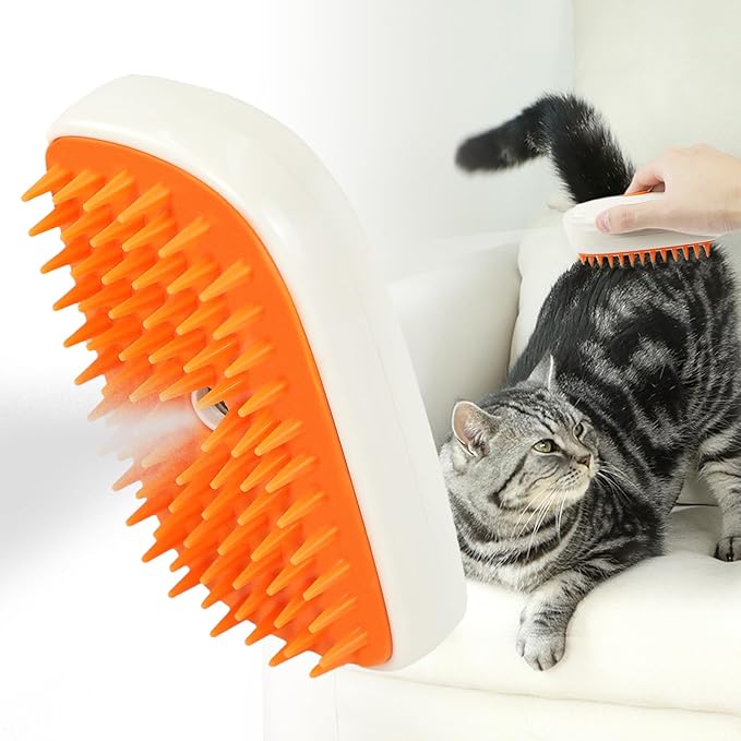 Nepfaivy Cat Steam Brush for Shedding - Steamy Cat Brush for Indoor Cats, Rechargeable Steaming Dog Brush, Pet Spray Hair Removal Comb for Massage, Spritz Defur Comb Mist Water Steamer