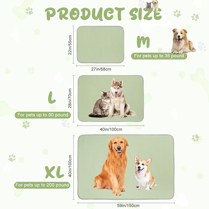 Buvlnee Summer Dog Cooling Mat Washable Ice Silk Self Cool Pad for Small Medium Large Dogs and Cats, Pet Sleeping Pad for Crate, Bed, Indoor & Outdoor Floor, Car Seats