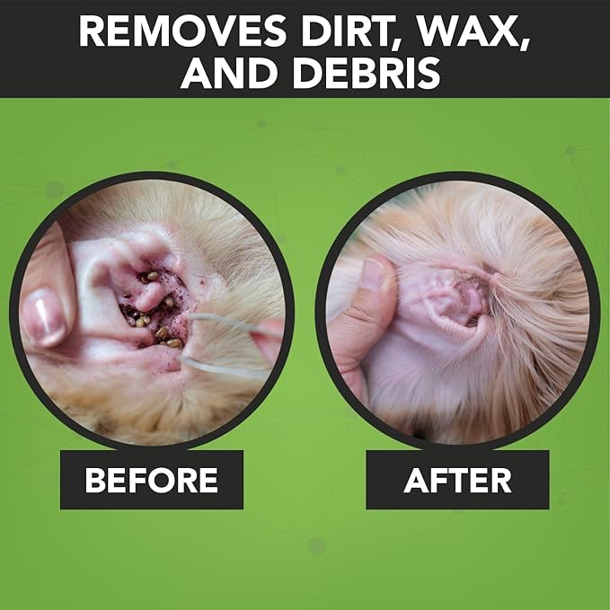 NOVEHA 300PCs Dog Ear Cleaner Wipes, Daily Ear Cleaner for Dogs & Cats - Stop Ear Itching with Aloe, Eucalyptus & Witch Hazel Ear Wipes for Dogs - for Odor Control, Dirt and Wax Removal, Unscented