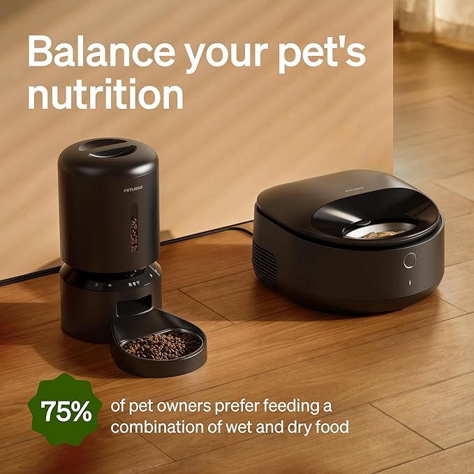 PETLIBRO Automatic Cat Feeder Wet Food with Stainless Steel Bowl 2 Packs, Refrigerated Auto Cat Feeder with Semiconductor Cooling, 3 Fresh Meals, App-Controlled Pet Food Dispenser, Easy to Clean