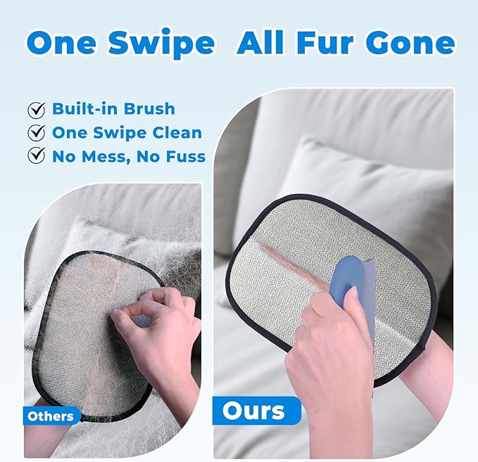 GRENTY Pet Hair Removal Glove for Cats & Dogs (2 Pcs), Upgraded Five-Finger Magic Brush Pet Hair Remover, Pet Hair Removal Tools for Clothing, Carpet, Sofa Gaps, Car Seat