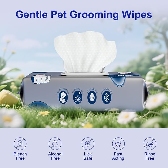 MIOSSZI Pet Cleaning Deodorizing Wipes for Dogs & Cats Pet No-Rinse Grooming Wipes Hypoallergenic Disposable Pet Bathing Wipes Hydrating & Nourish Fur Dog Cleaning Wipes for Paw, Butt, Body 320 pcs
