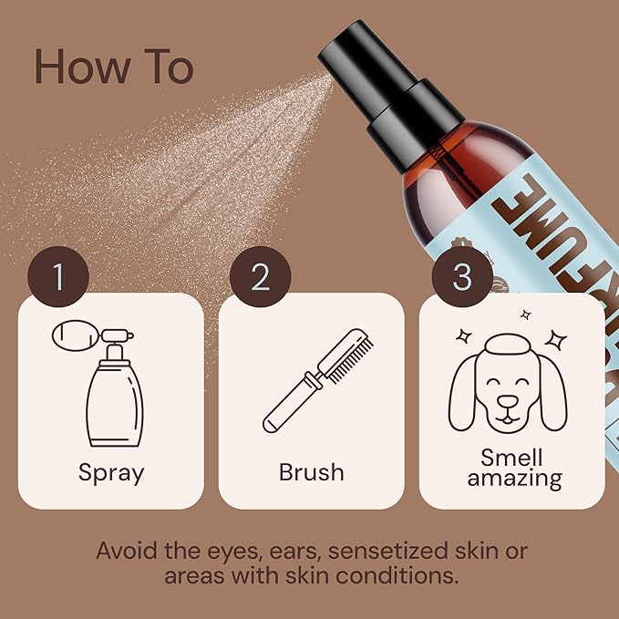 Sunny & Honey Dog Perfume Spray Long Lasting - 4 fl oz (2-Pack) - Deodorizing, Detangling & Hydrating with Avocado Oil & Silk Protein - pH Balanced Dog Cologne Spray - Fresh Breeze Scent