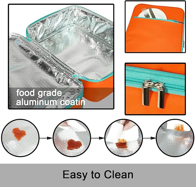 Vuudh Expandable Casserole Carrier Bag - Double Decker Food Bag, Insulated Casserole Carrier for Hot or Cold Food, Lasagna Holder Tote for Picnics,Beaches,Traveling or Gifts