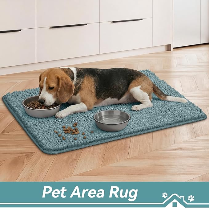 Bcoimo Super Absorbent Dog Door Mat, 36"*24" Anti Slip Mat for Muddy Paws, Pet Rugs for Dirty Paws Washable That Absorbs Moisture and Dirt, for Dog Cage and Pet Resting Carpet