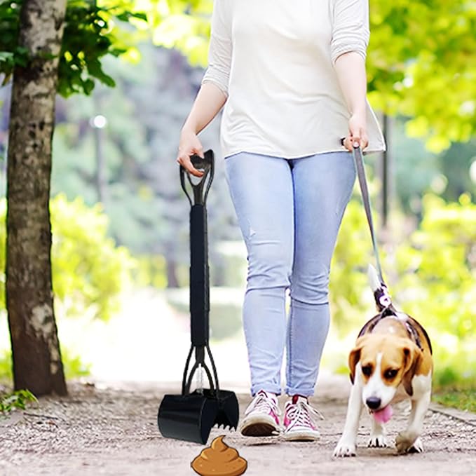 2-Pack Pooper Scooper for Large Small Dogs Heavy Duty, 32" Long Handle Poop Scoop for Yard, Grass, Gravel, Dog Poop Grabber with High Strength Material
