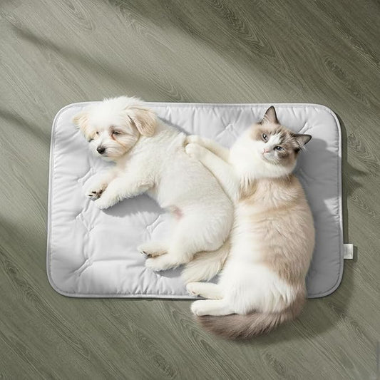 Cooling Pet Mat – 35x23 Dog or Cat Cool & Comfy, Soft Breathable Self-Cooling Pad, Pet-Safe, Durable, Perfect for Hot Weather, Naps, Crates, Cars, Couch, Washable & Easy to Take Anywhere, Gray