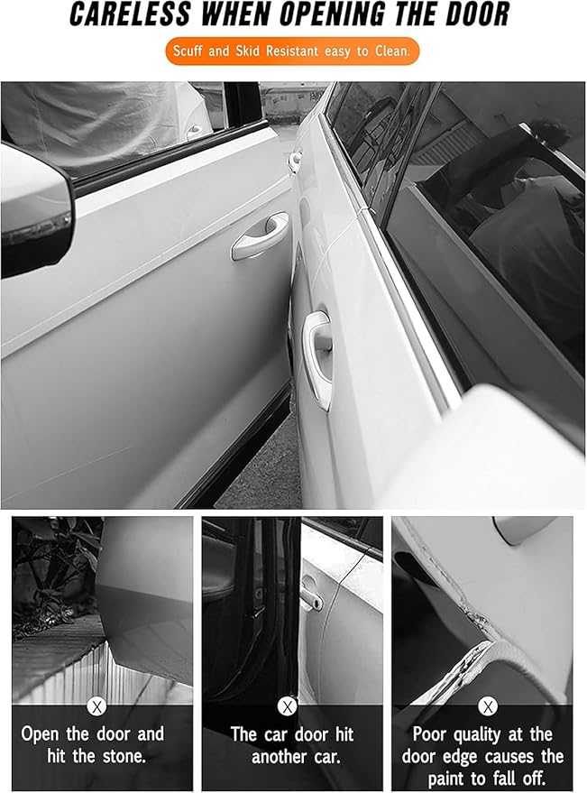 MYFAMIREA Anti-Scratch Anti-Collision Adhesive Strip Car Door Edge Guard Protector Strip Car Door Scuff Plate Protectors Transparent Invisible Tape for Rear Bumper/Door(66Ft x 4In)