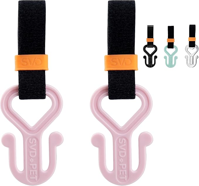 SVD.PET 2PC Dog Poop Bag Holder, Waste Bag Holder, Dog Poop Bag Carrier, Hand Free Holder (Pink)